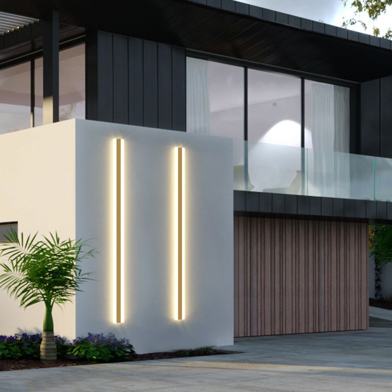 Forma lineal Luz de pared de metal Estilo moderno 1 Luz de montaje de pared de luz en oro