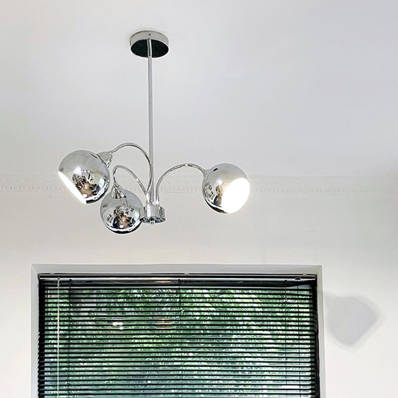 Postmodern Style Chandelier Light Metal Pendant Light in Silver for Living Room