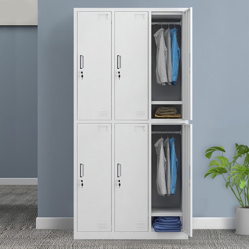 Modern Style Wardrobe White Metal Wardrobe Closet with Locks