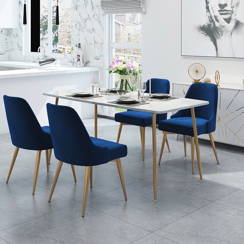 Glam Style Sintered Stone Dining Set Rectangle 1/4/5/7 Pieces Dining Set