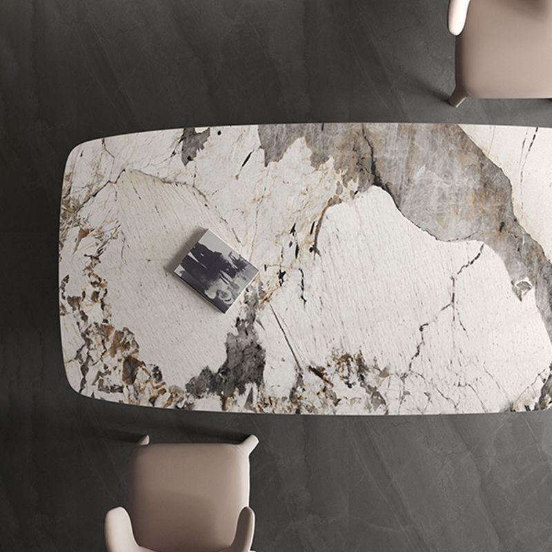 Modern Style Sintered Stone Dining Table Set Rectangle 1/2/3/4/7 Pieces Dining Set