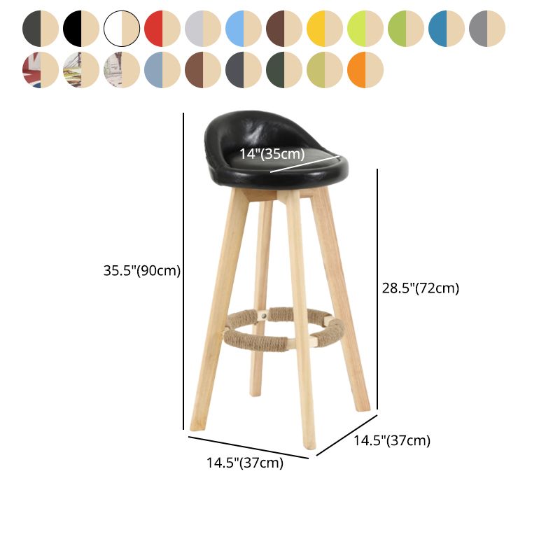 Scandinavian Matte Finish Upholstered Counter Height Stool Footrest Home Barstool