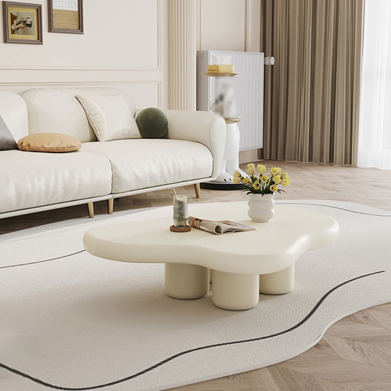 11"H Contemporary Coffee Table 4 Legs Single Coffee Cocktail Table