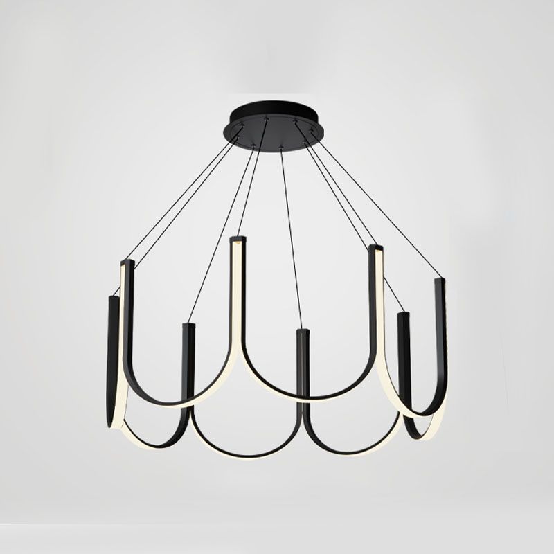 LED -Deckenpendellicht mit Acrylschatten -Einfachheit Kronleuchter Licht