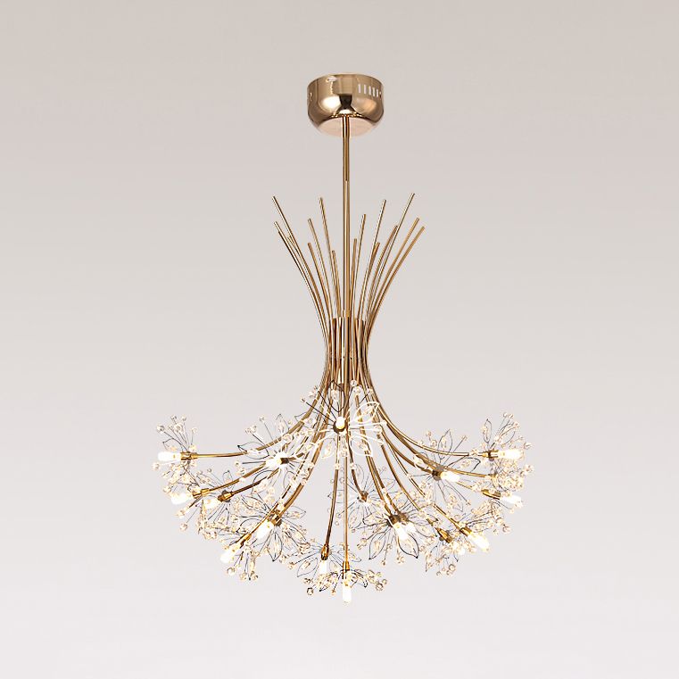 Lampada il lampadario in perline di cristallo trasparente con design bouquet moderno 13/19 luci nere/cromo lampada sospesa