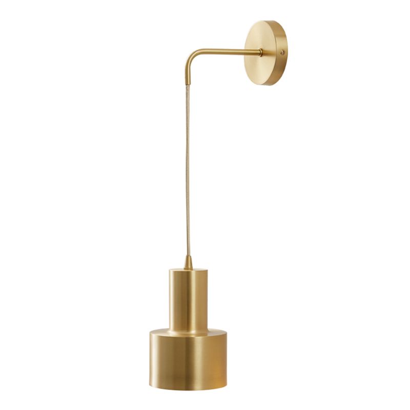 Metallzylinderwandmontaglampen Moderner Stil 1 leichte Leuchtenleuchten in Gold