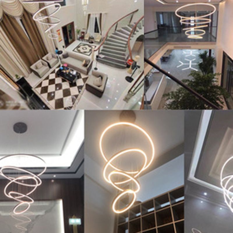 LED Acrylic Pendant Chandelier Minimalist Orbicular Living Room Suspension Light