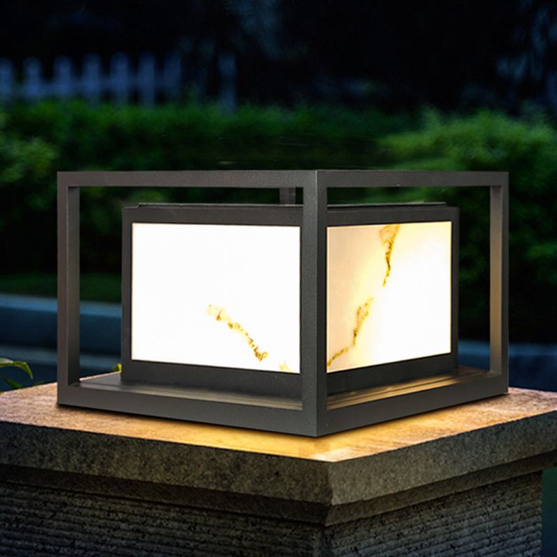 Contemporary LED Pillar Light Minimalist Solar Lighting Fixture for Backyard