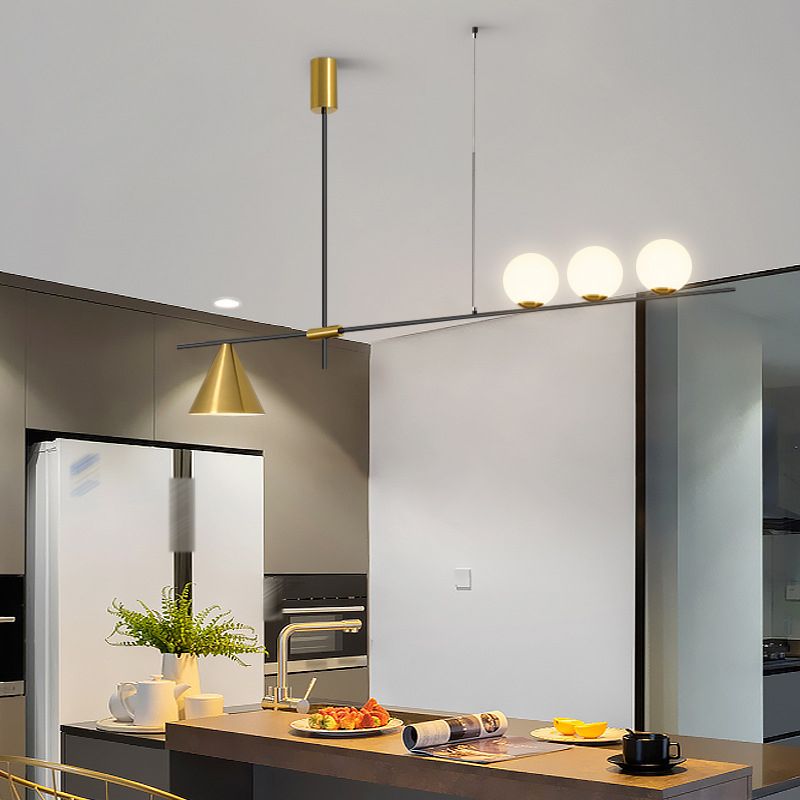 Black/Golden Kitchen Island Lighting  Metal Ceiling Light for Living Room