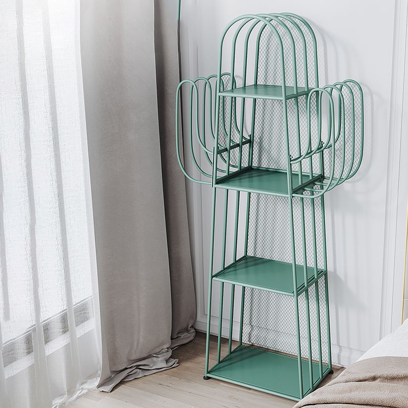 Scandinavian Antique Finish Shelf Bookcase Metal Etagere Bookshelf with Shelves