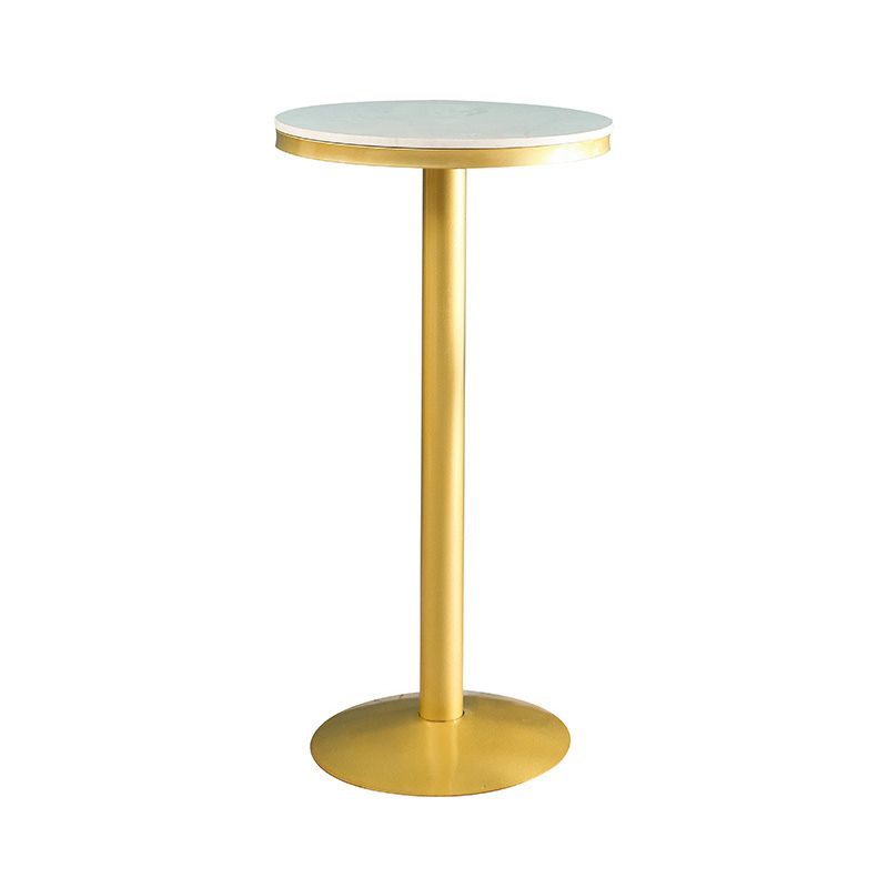 Glam Style 1/3 Pieces Artificial Marble Bar Table Set Fixed Table Counter Set