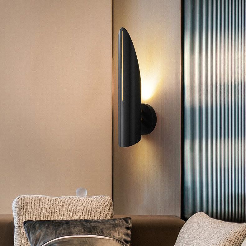 Hollow Bamboo Leaf Shaped Simplicity Sconce Light 13.7" H Post-modern Style Metal Lighting Fixture for Bedroom