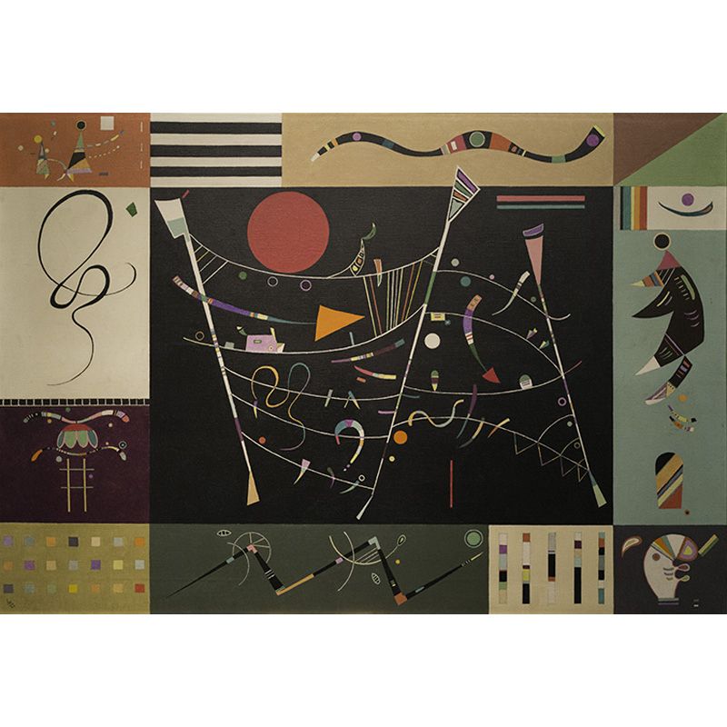 Contemporary Kandinsky Painting Mural Pastel Color Abstract Wall Art for Family Room