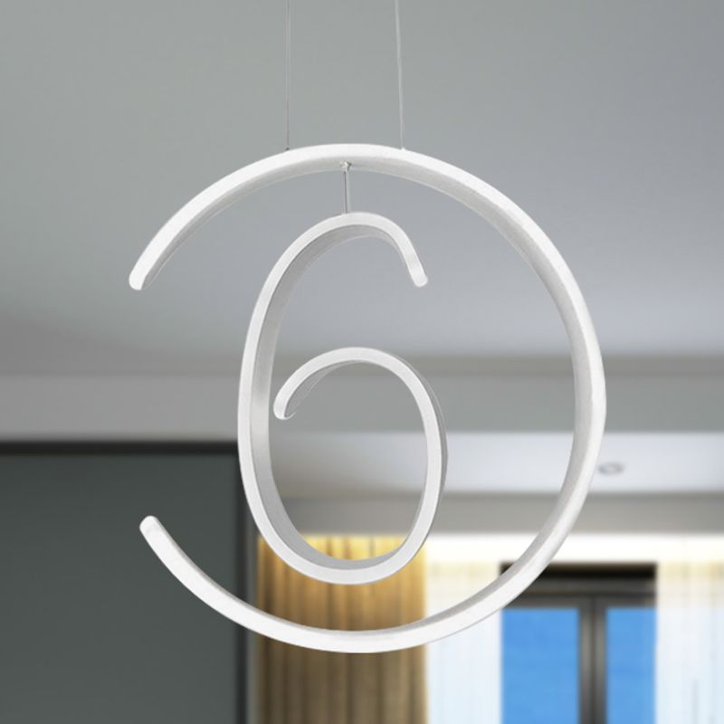 6/7/8-Shaped Drop Pendant Simple Acrylic 1 Light White Chandelier Lamp for Bedroom