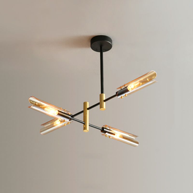 Contemporary Gold Black Iron Hanging Chandelier Ceiling Hanging Light Fixture