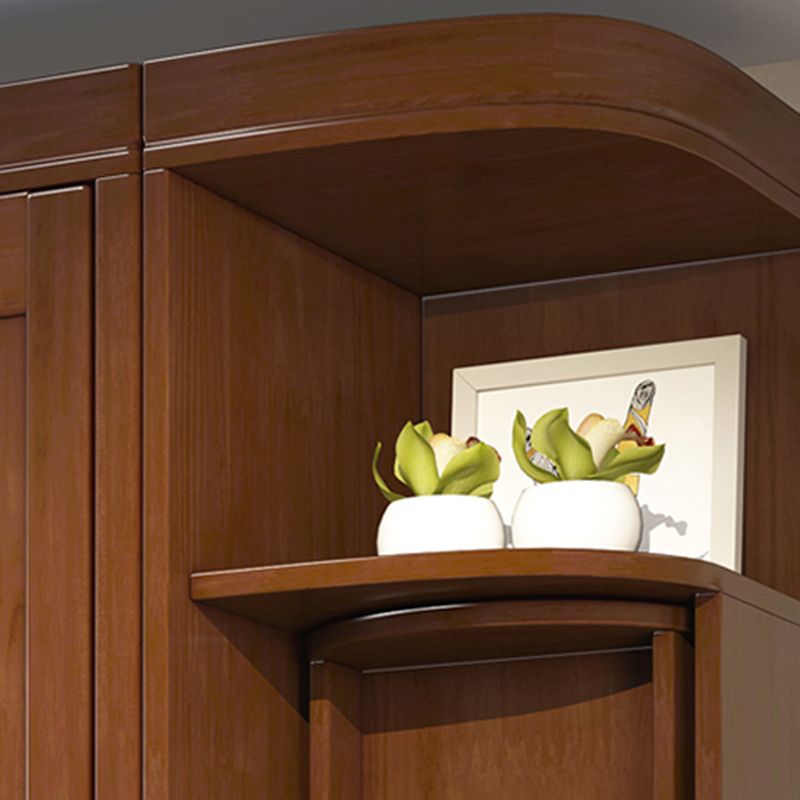 Rubberwood Wardrobe Armoire Traditional Wardrobe Cabinet for Home