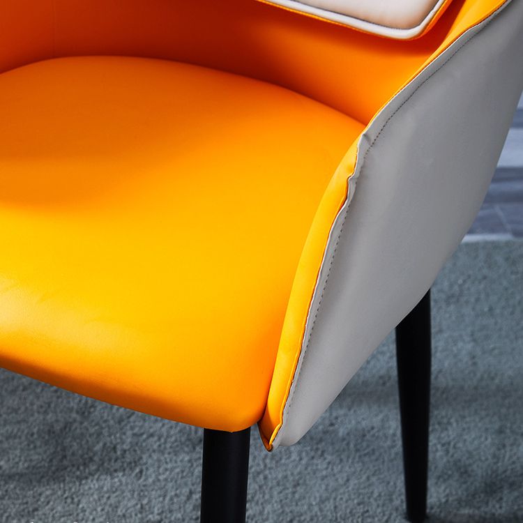 Chaise de salle à manger tapissée en métal à dossier solide, fauteuil contemporain d'intérieur