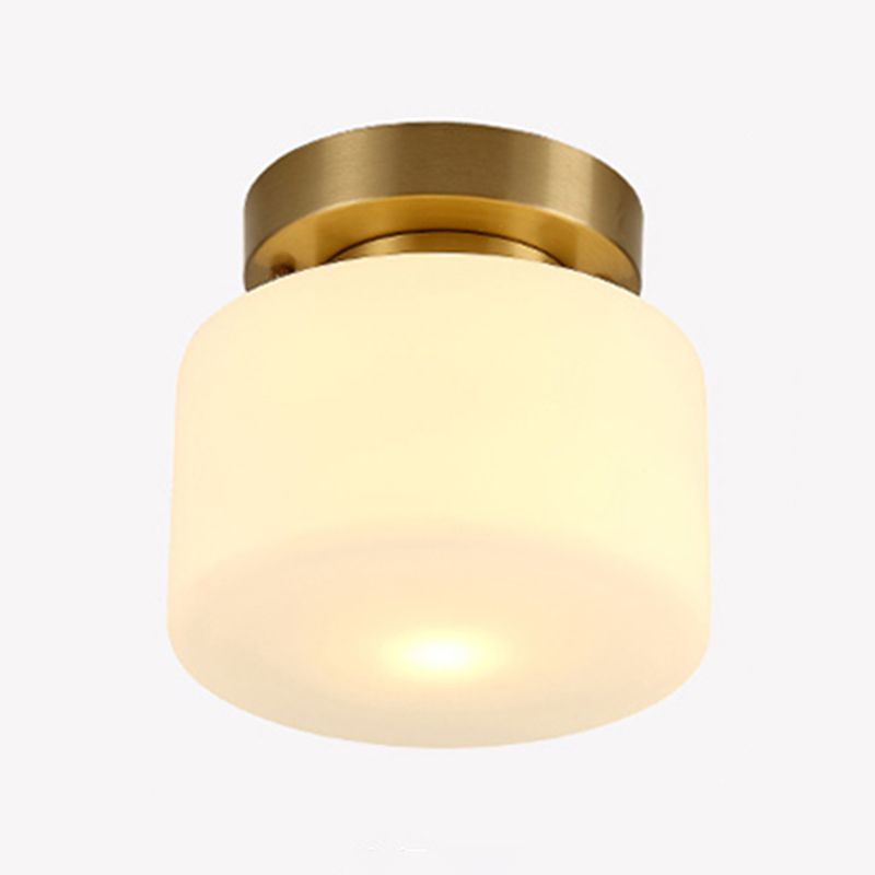 Modern Style Cylindrical Shape Ceiling Light Glass 1 Light Ceiling Light for Restaurant