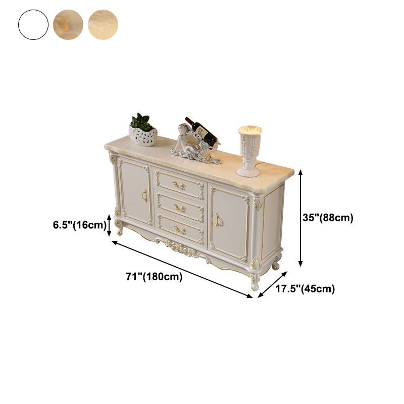 Glam Style 2-door Sideboard Stone Top Sideboard for Living Room