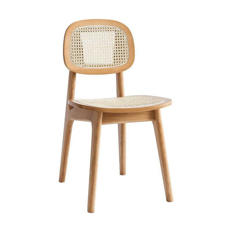 Silla de comedor de madera contemporánea con respaldo abierto, silla lateral para uso doméstico