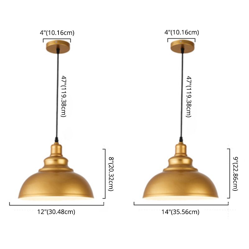 1 Light Geometric Hanging Ceiling Lights Industrial Style Metal Pendant Light Fixtures for Restaurant