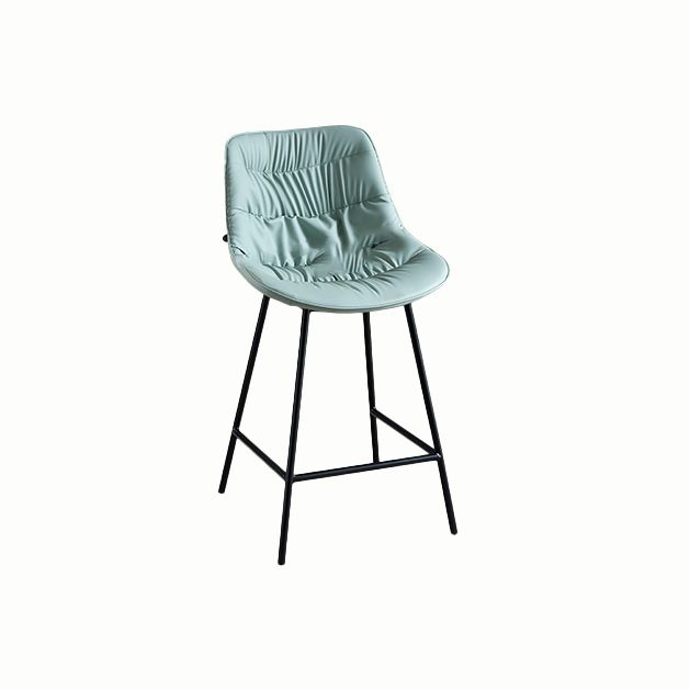 Contemporary Style Bar Stool PU Leather Counter Bar Stool with Metal Legs for Home