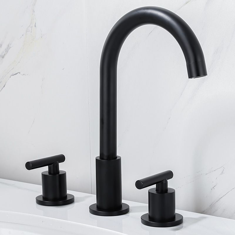 Contemporary Widespread Sink Faucet Plain High Arc Wide Spread Bathroom Faucet