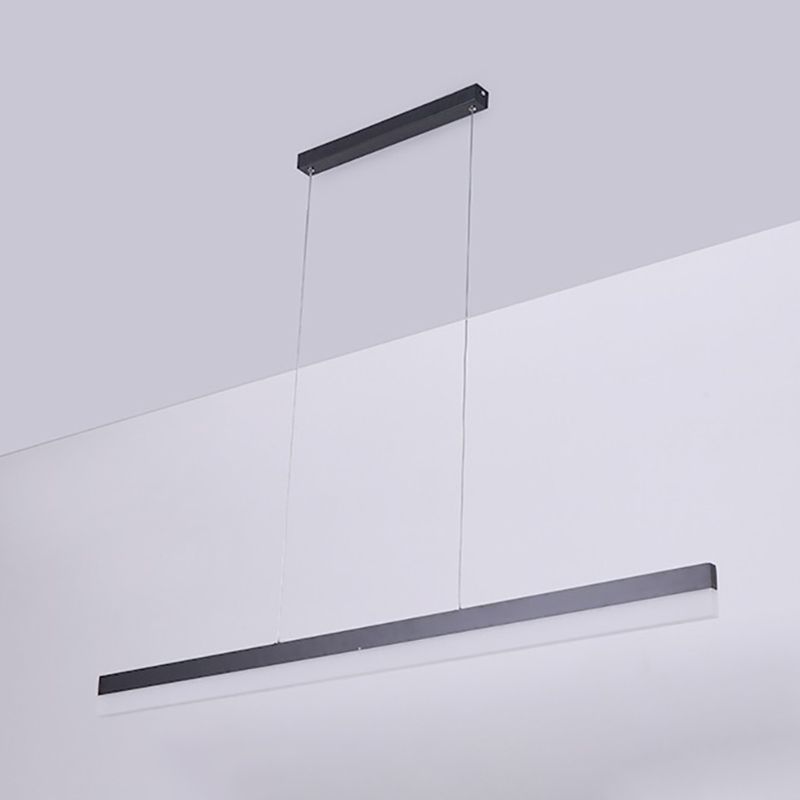 Idea de iluminación de isla lineal moderna Luces colgantes de aluminio con sombra acrílica
