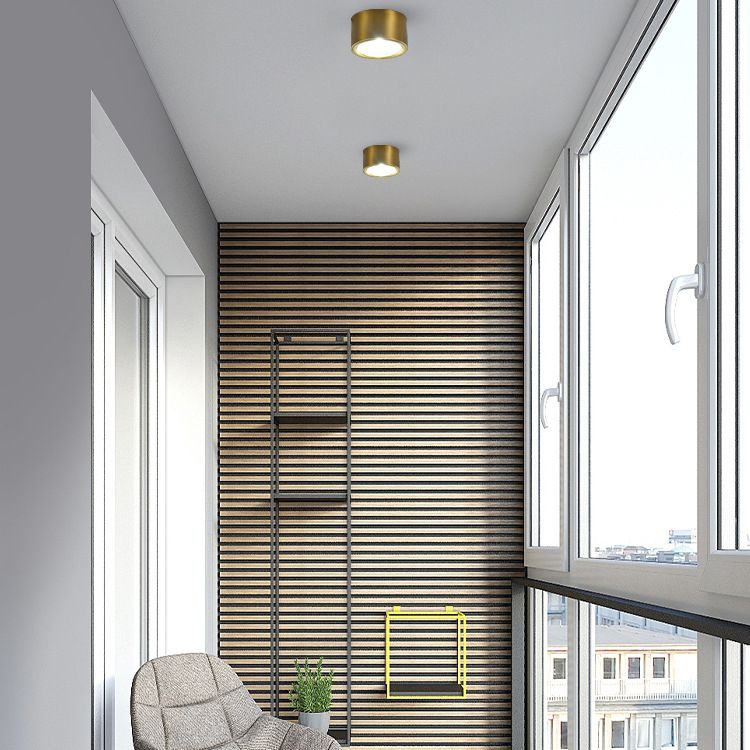 Plafonnier LED en forme de cylindre, moderne, en aluminium, 1 lumière, encastré, pour allée, chambre à coucher