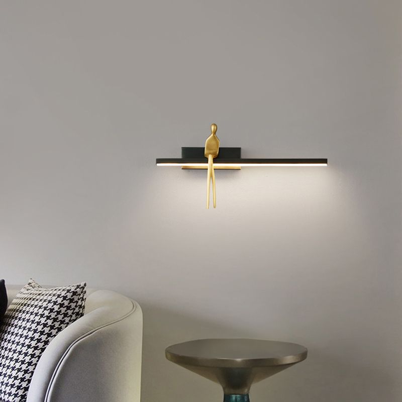 LED Modern Metal Wall Sconce Linear Shape Wall Light with Acrylic Shade for Bedroom