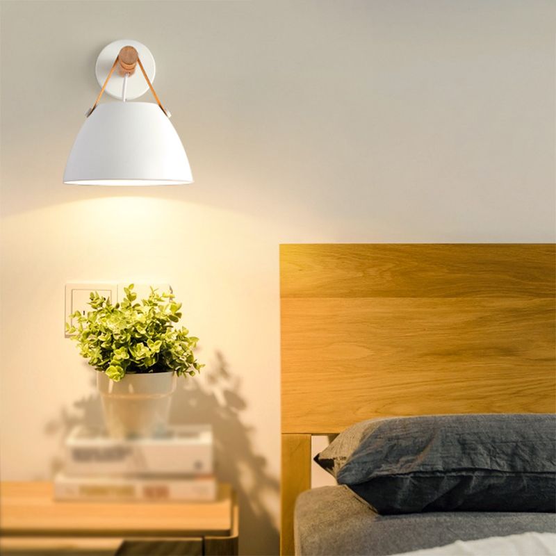 Modern Simple Wall Light Dome Shape Wooden Wall Lamp for Living Room