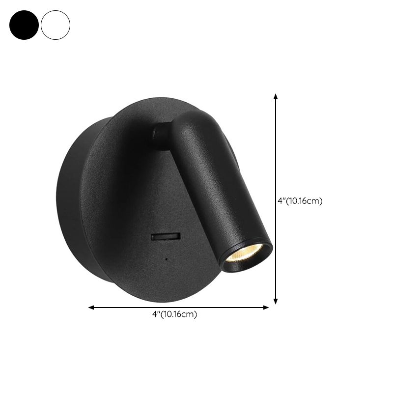 White/Black Modernism Single Wall Mounted Sconce LED Wall Light for Bedroom