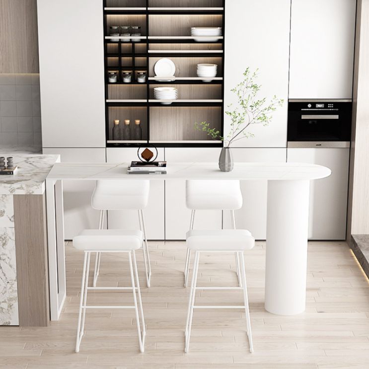 White Counter Wine Table Double Pedestal Pub Height Dining Table