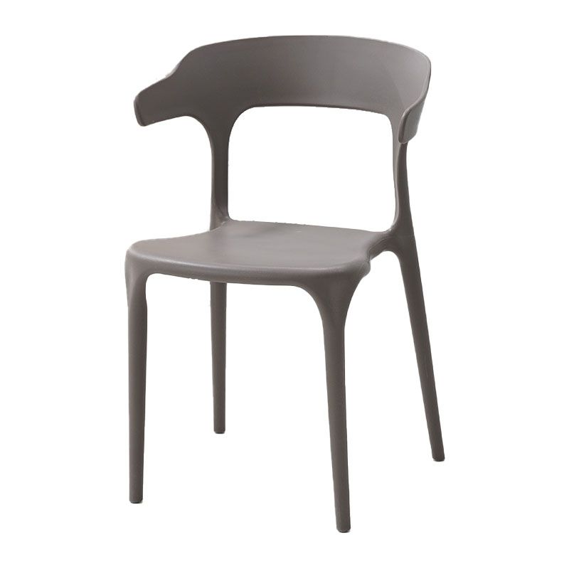 Sillas apilables de estilo moderno, silla con respaldo abierto sin brazos y patas de plástico para cocina