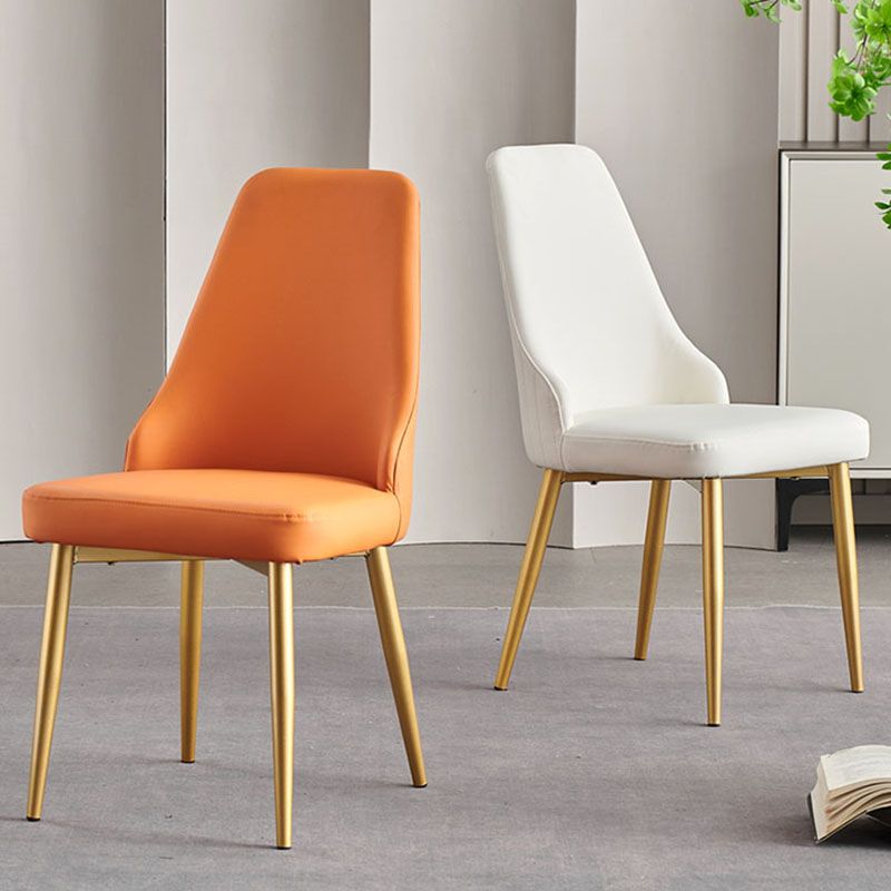Chaise de salle à manger sans bras à dossier solide de style scandinave, chaise d'appoint rembourrée