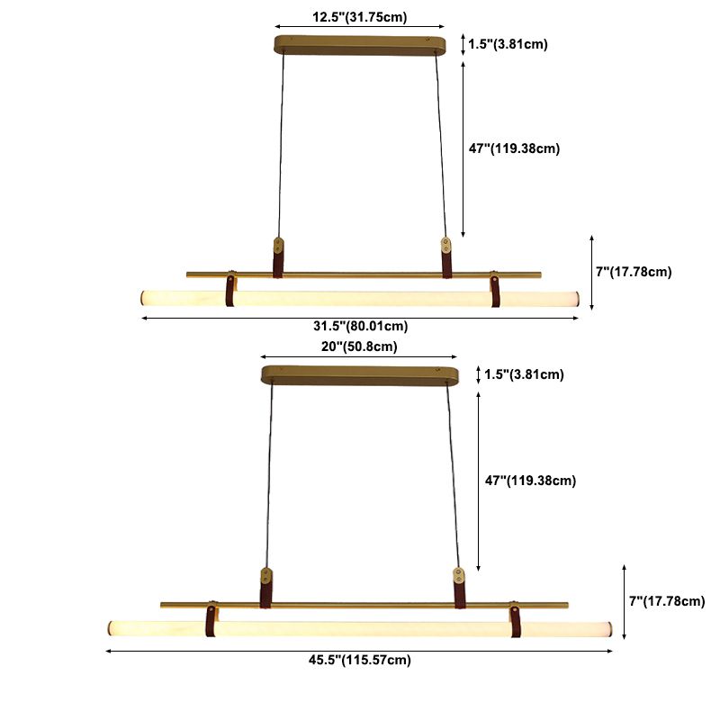 Iluminación colgante moderna luz colgante de isla lineal para comedor
