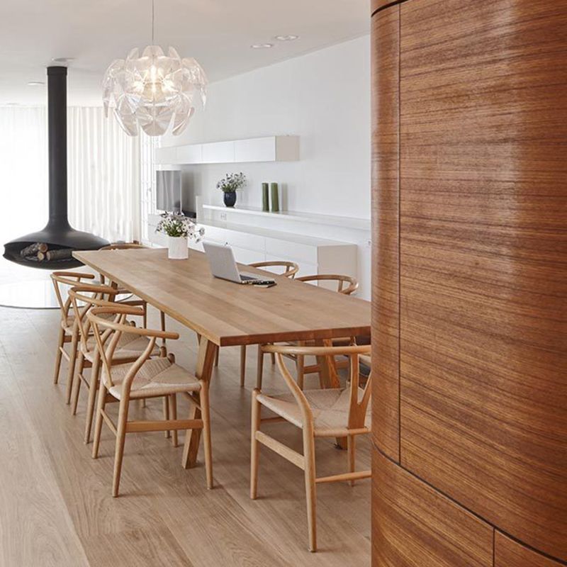 Standard Solid Wood Dining Set 1/10 Pcs Modern Dinette Set with Brown Frame for Home