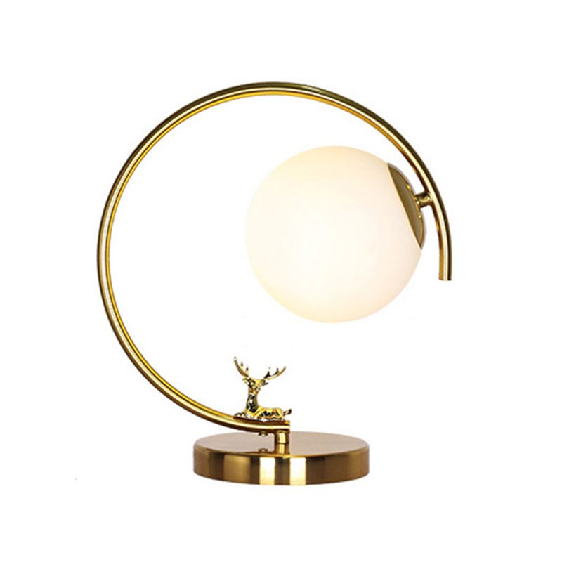 Lampade da tavolo notturno moderna Sfera vetro 1 lampada da comodino leggero in oro per camera da letto