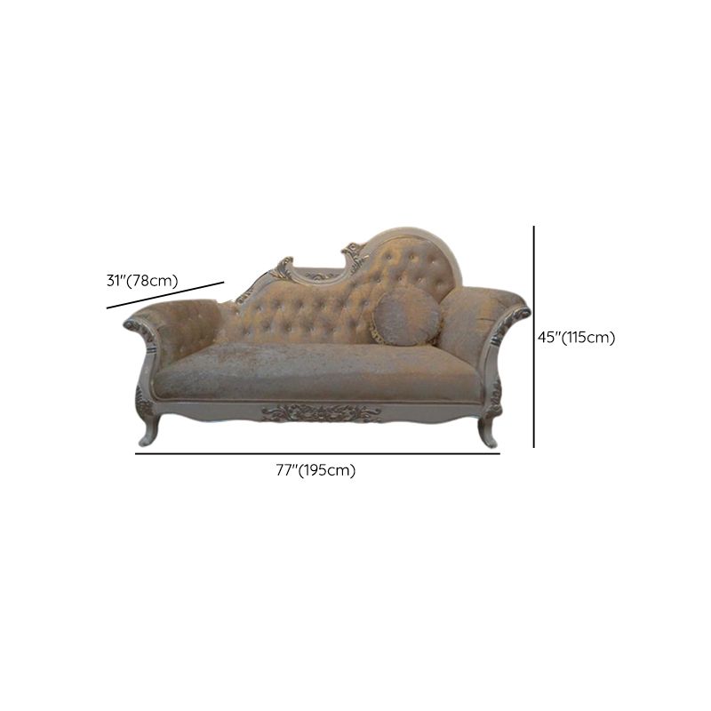 Glam Upholstered Chaise Lounge Couch Rolled Arms Chaise Lounge Chair