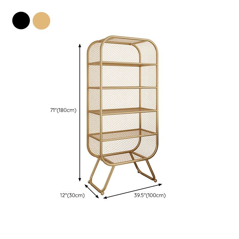 Contemporary Bookshelf Closed Back Metal Shelves Included Bookcase