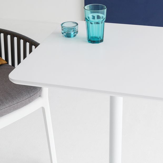 Square Pedestal Dinner Table Industrial Style MDF Dining Table for Indoor