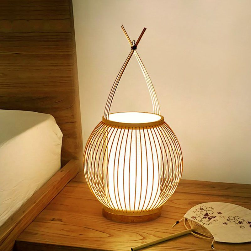 South-East Asia Basket Table Light Bamboo Single Restaurant Accordimento Accensione in legno