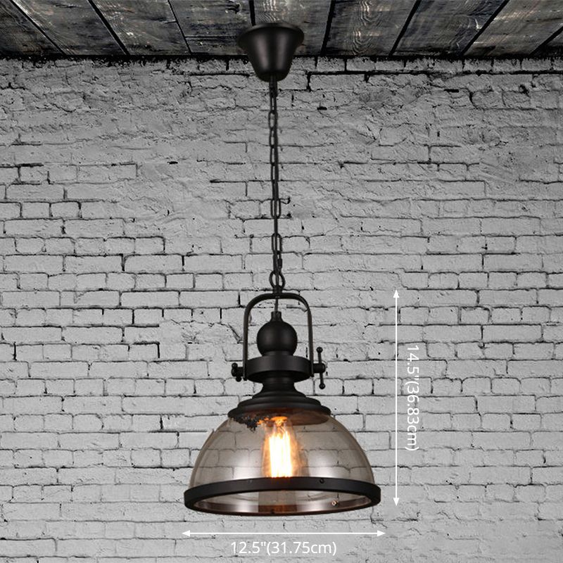 1 Luce a cupola leggera Luce industriale in vetro a sospensione per la caffetteria