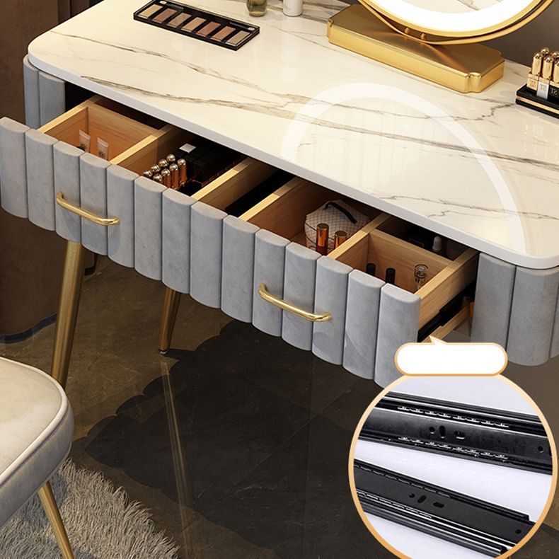 Lighted Mirror Makeup Vanity Desk Standing Makeup Vanity Set with Drawer