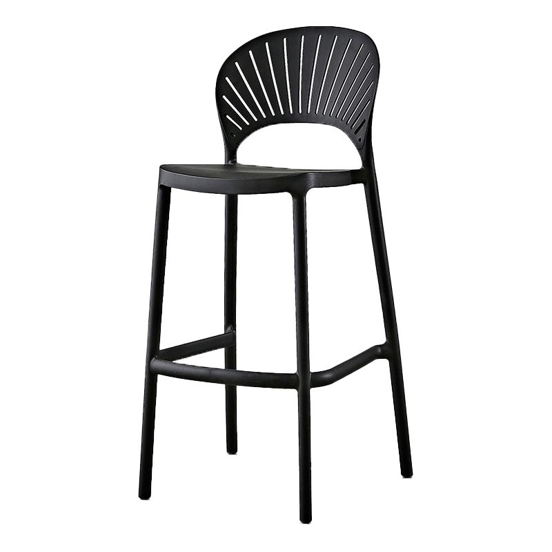 Scandinavian Home Low Back Stool Matte Finish Plastic Barstool