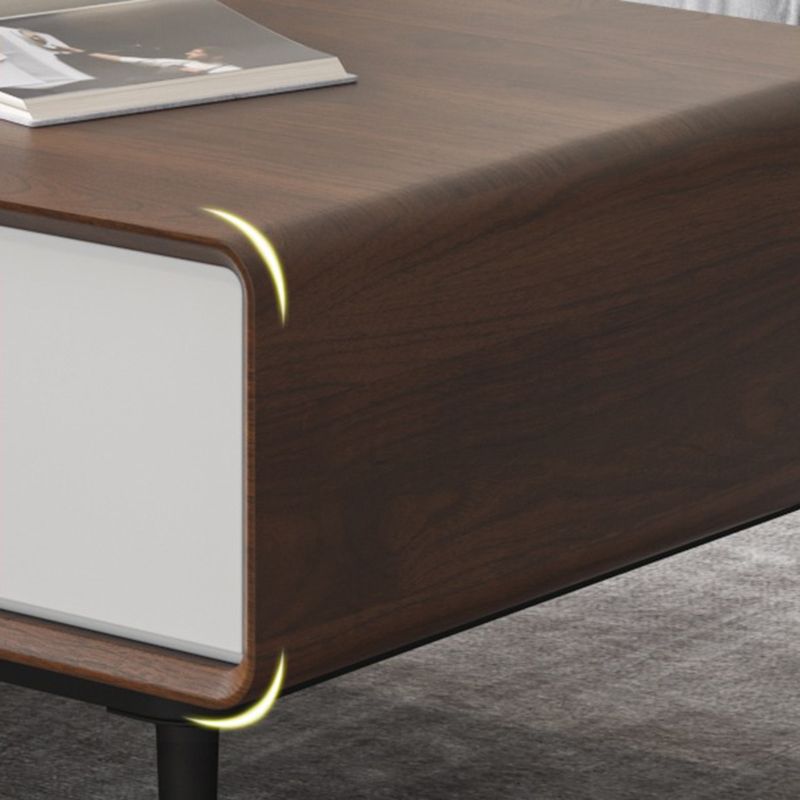 15"H Contemporary Coffee Table Single Coffee Cocktail Table with Storage