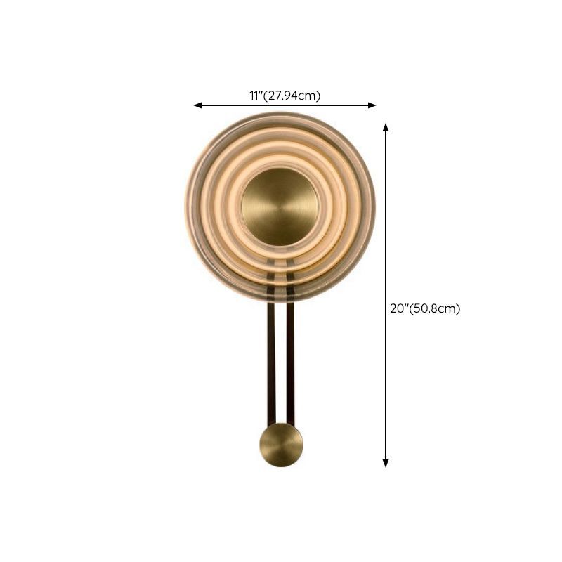 Single Modern Brass Wall Mounted Sconce LED Round Glass Wall Light for Foyer