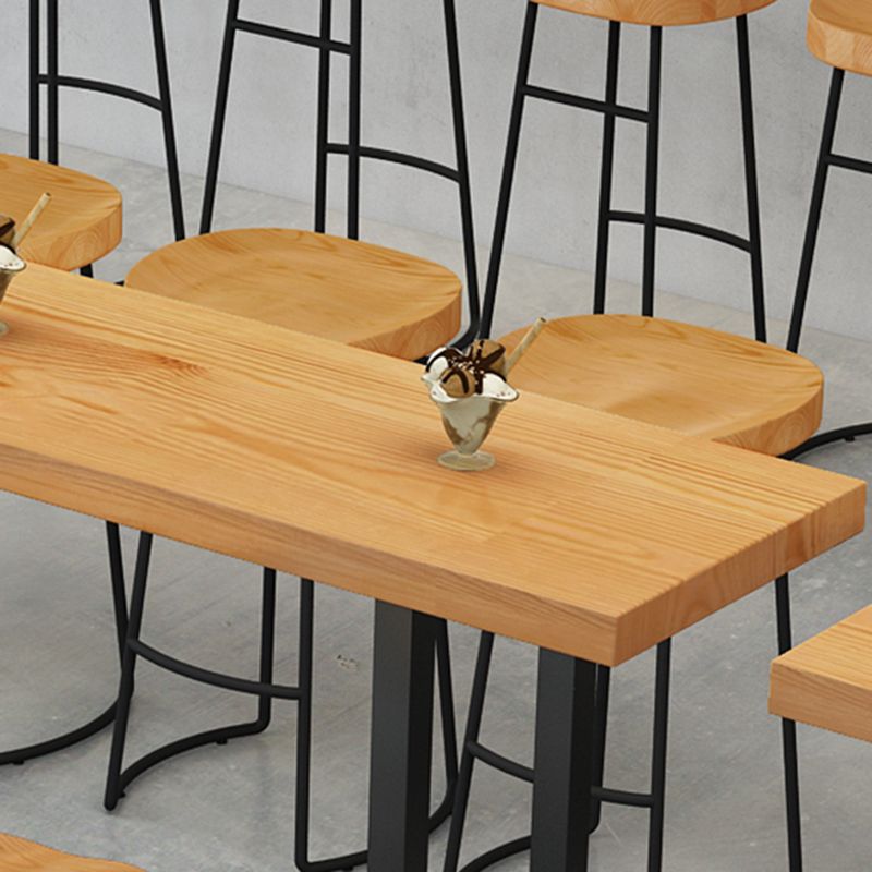 Modern Solid Wood Bar Table Sled Base Dining Table for Kitchen Living Room Coffee Room