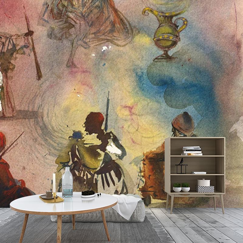 Surrealist Religious Wallpaper Mural Red Waterproofing Wall Art for Home Gallery
