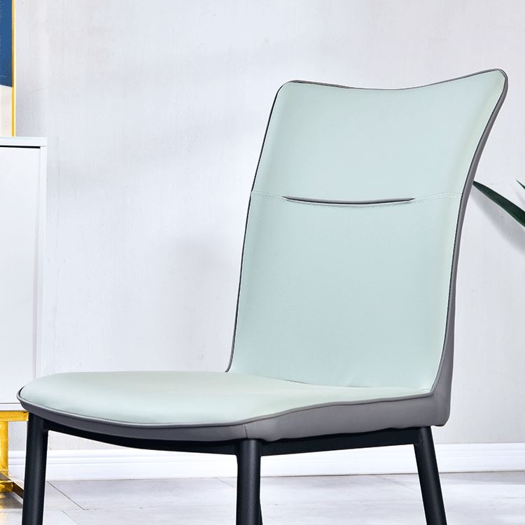 Home Scandinavian Side Chair Indoor Solid Back Metal Dining Room Chair